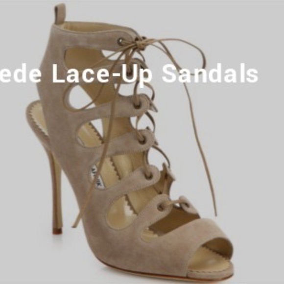 Manolo Blahnik Attal suede lace-up sandals - Picture 2 of 14